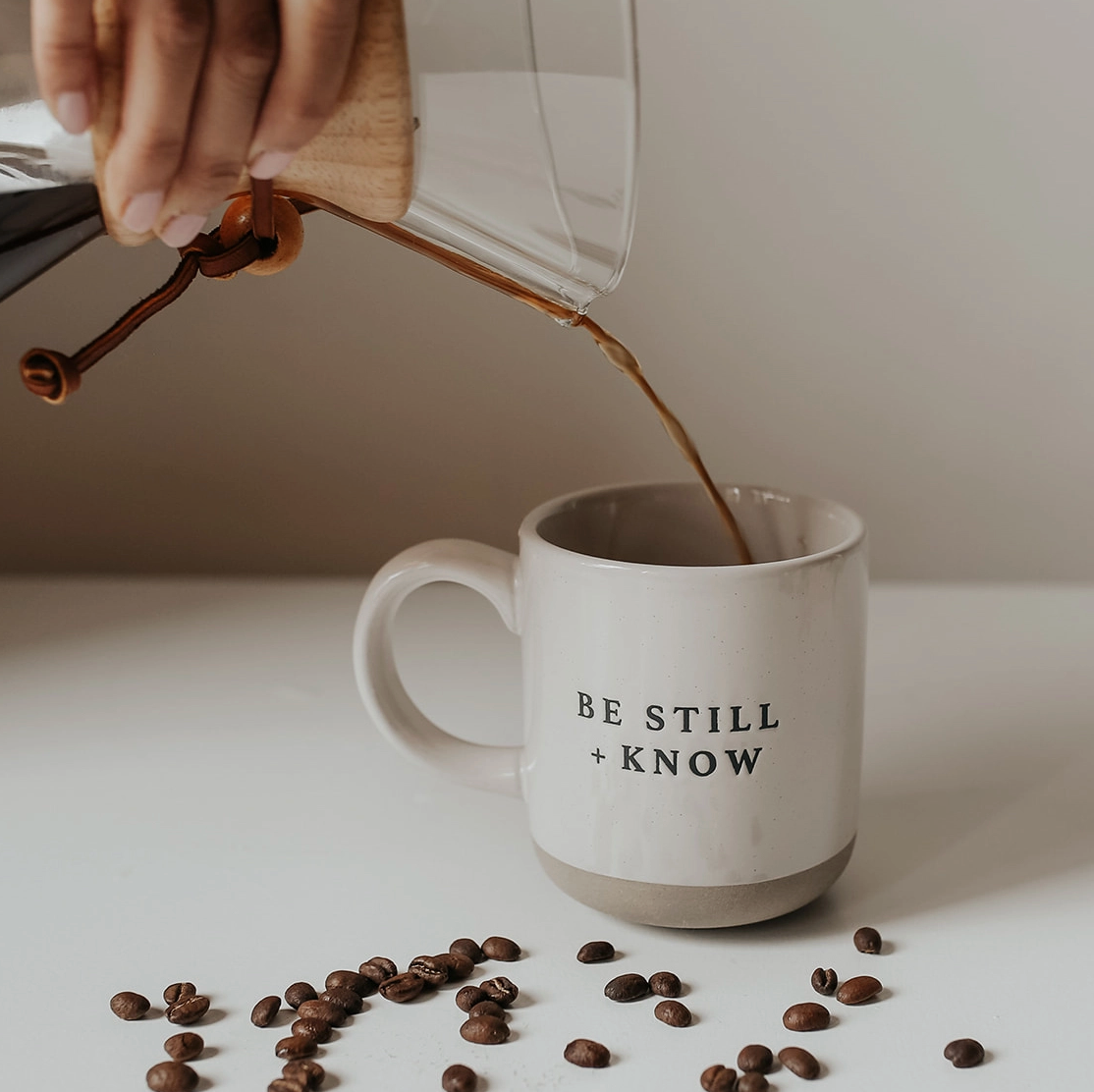 Be Still + Know Mug – Inspirational Ceramic Coffee Cup