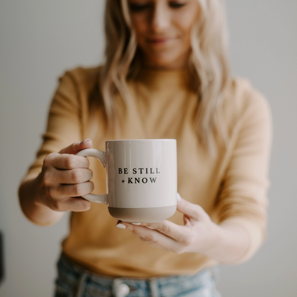 Be Still + Know Mug – Inspirational Ceramic Coffee Cup