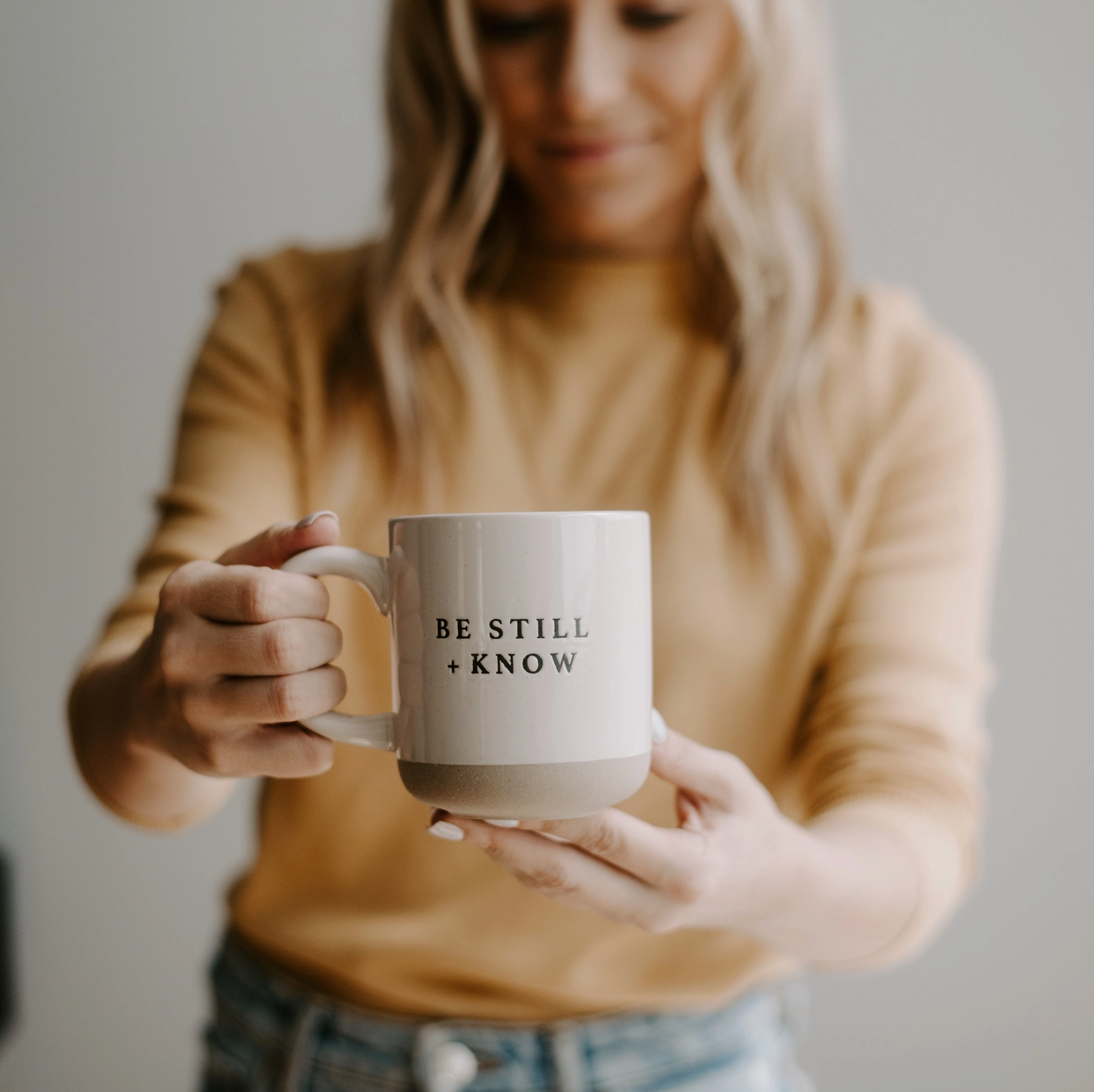 Be Still + Know Mug – Inspirational Ceramic Coffee Cup